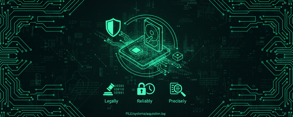 Digital Forensic Acquisition Process, illustrating data capture integrity