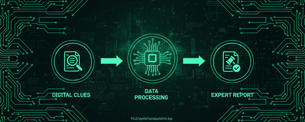 Digital Forensic Analysis, illustrating the investigation process